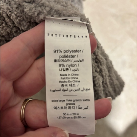 Pottery Barn Textured Gray Robe - Picture 4 of 5